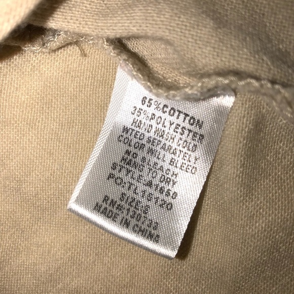 Umgee small oversized tan high low top; side slits - Picture 9 of 9